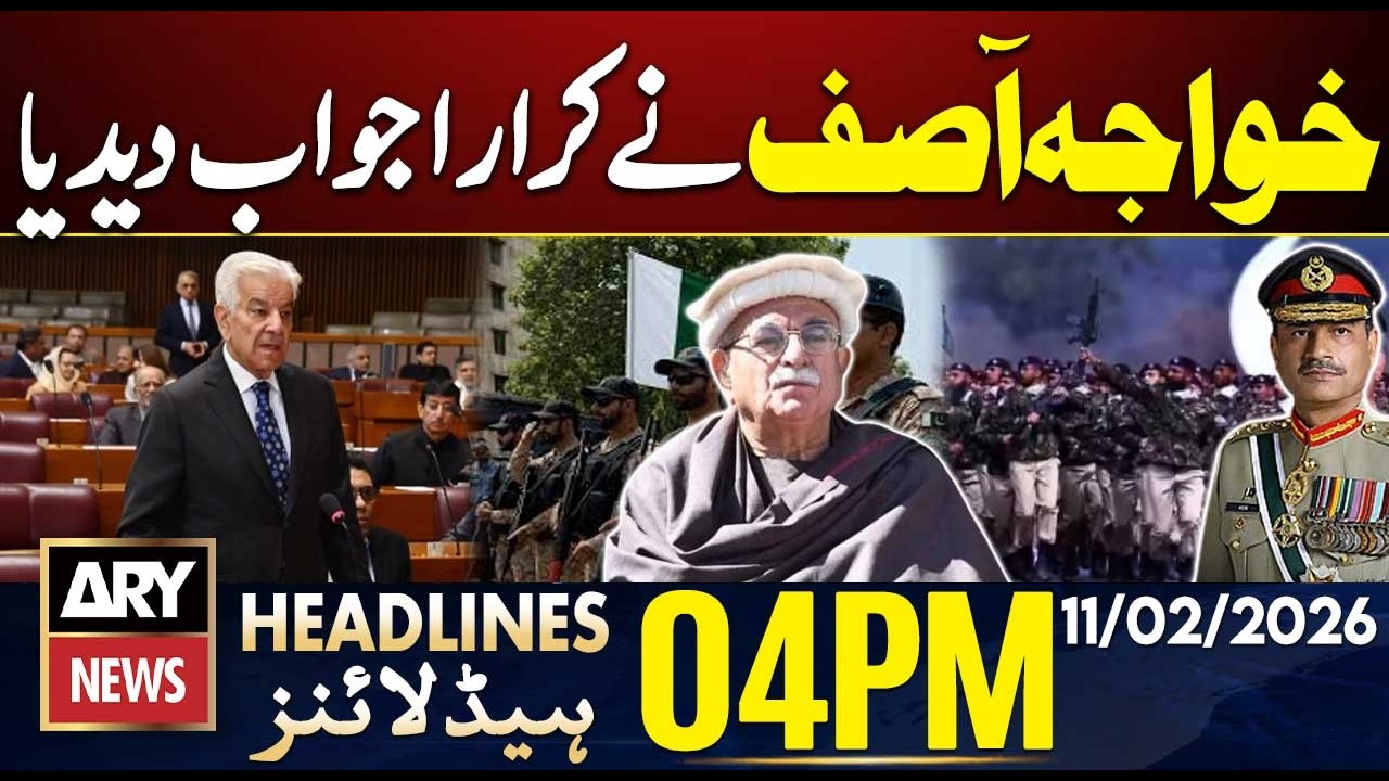 Khawaja Asif's Big Statement || ARY News 4 PM Headlines || 11th Feb 2026
