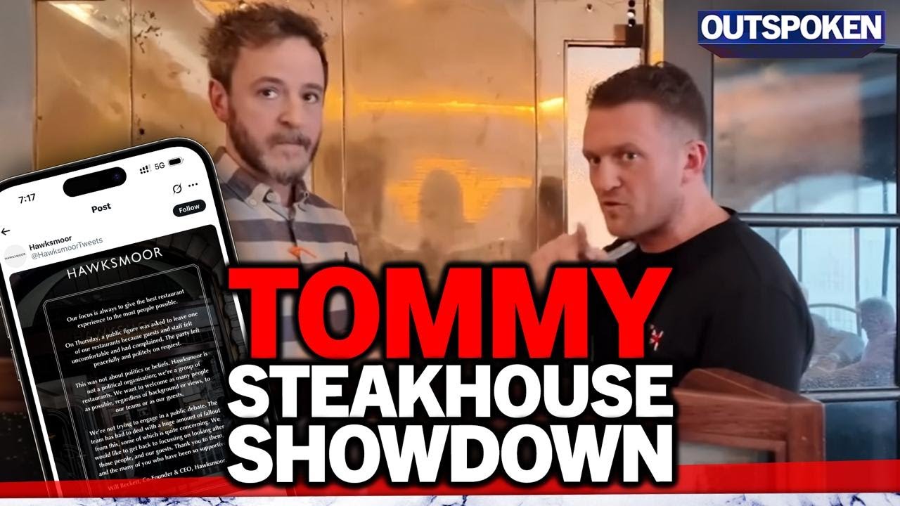 "Got to stop!" Tommy Robinson confrontation with Hawksmoor boss after being kicked out of restaurant