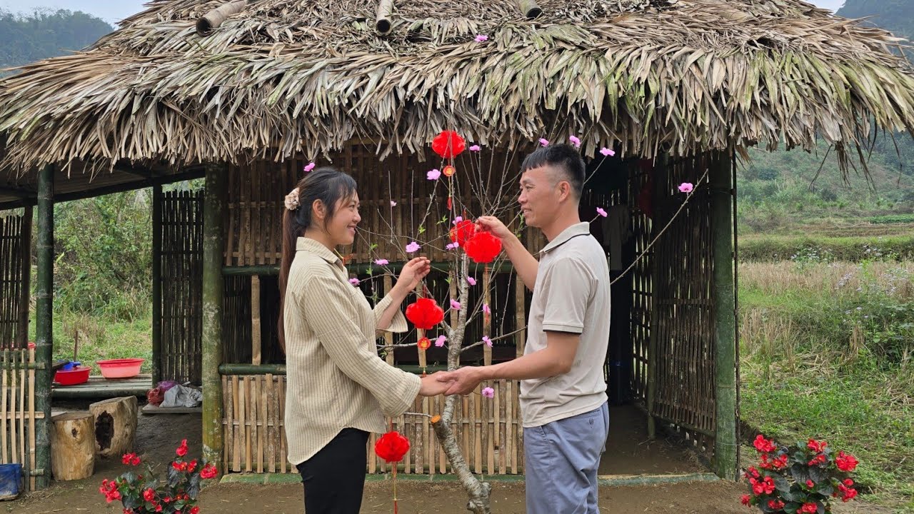 The engineer felt very happy and joyful to be with the single mother celebrating the New Year...