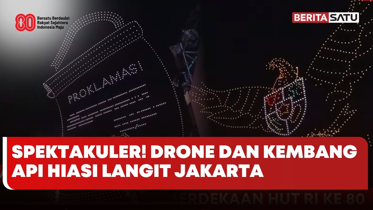 CANGGIH! Atraksi Drone dan Kembang Api Meriahkan HUT ke-80 RI #beritasatu