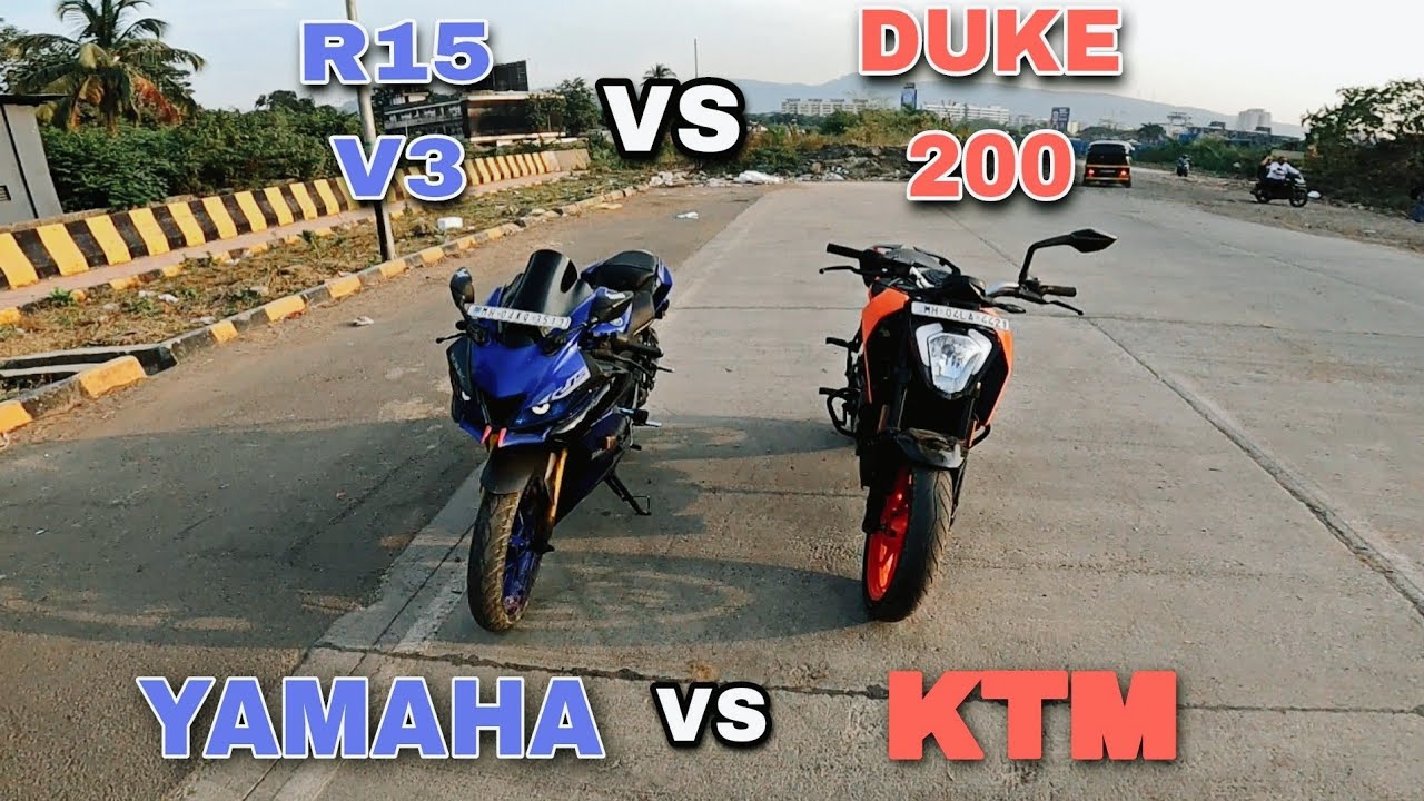 R15 V3 vs Duke 200 drag race | which is better? @NA2 vlogs - YouTube