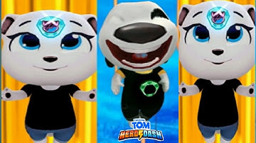 TALKING TOM HERO DASH -- BLACK HERO ANGELA HANK CLASSIC RUN MIRROR MODE FUNNY FAIL