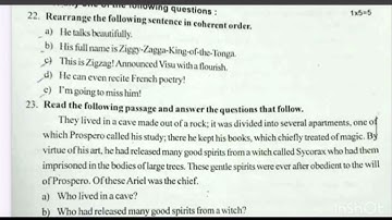 10th English question paper/ first midterm test 2023