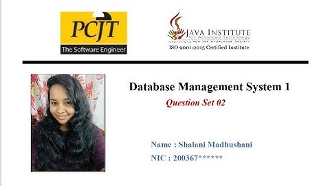 DBMS Question Set 02 | Java Institute | Database Management System