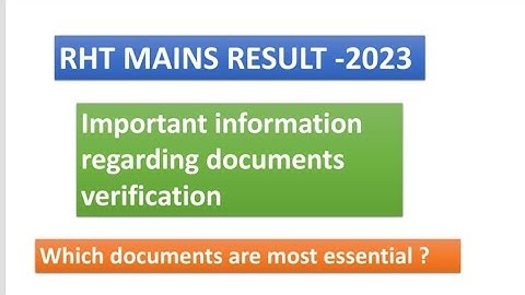 RHT DOCUMENT VERIFICATION 2023 #viral #rht #verification #odisha