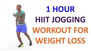 1 Hour HIIT Jogging in Place for Weight Loss  9,000 Steps  700 Calories