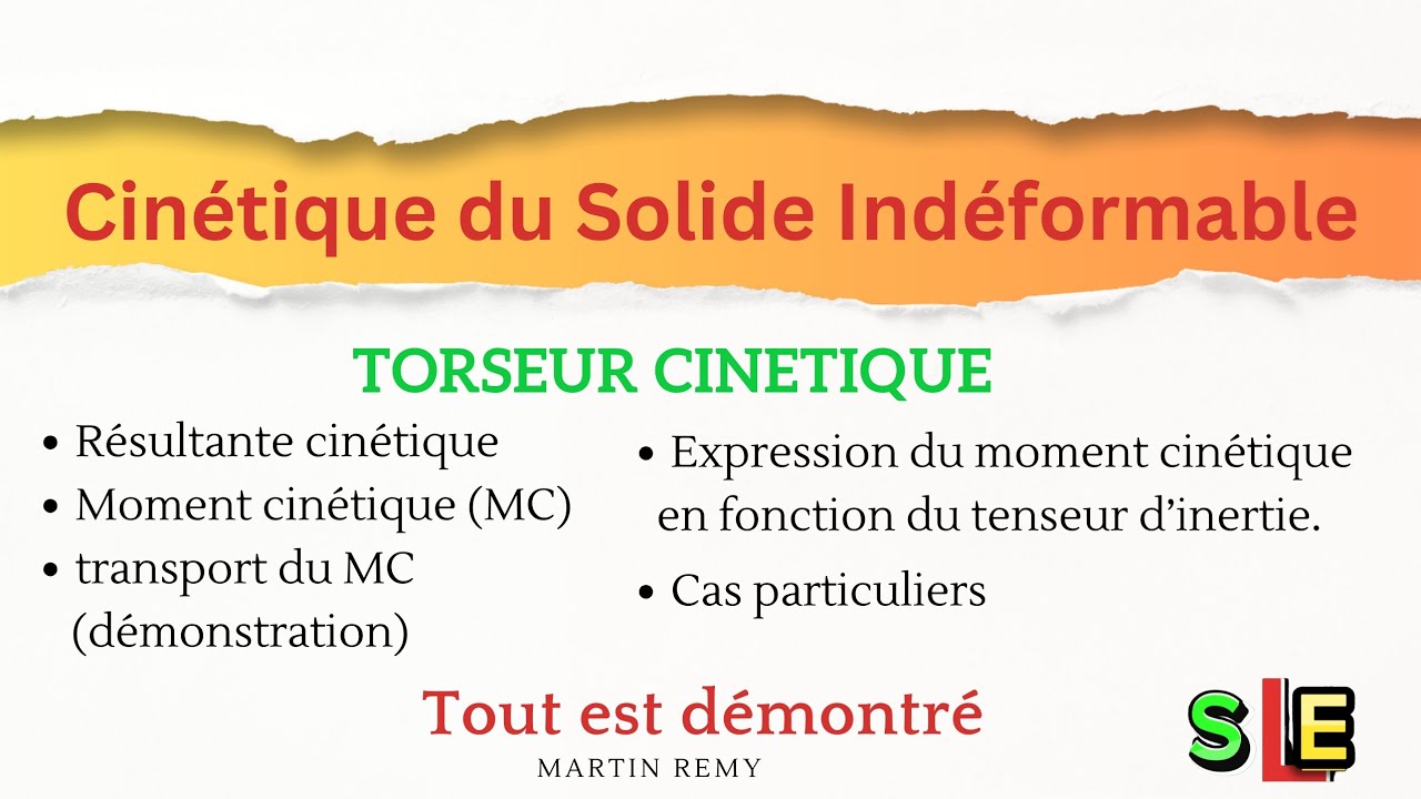 Torseur Cinétique : Maîtrisez la Cinétique du Solide Indéformable avec Démonstrations