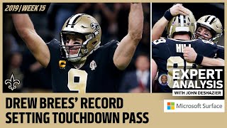 John deshazier breaks down the film on new orleans saints quarterback
drew brees' record-setting 540th touchdown pass to josh hill in week
15 against ind...