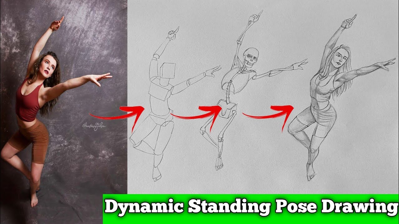 Model Standing Dynamic The SECRET to Drawing Dynamic Standing Figures (Step-by-Step!) - YouTube