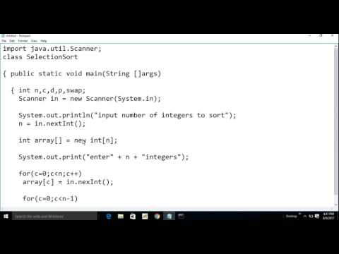Java Program - Selection Sort
