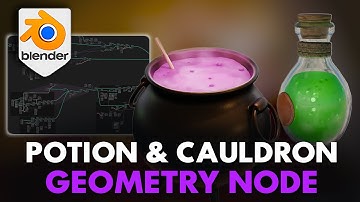 Blender Geometry Node Potion Cauldron Bubbles & Ripples with one click