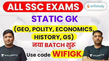 All SSC Exams | Static GK Complete Course | Use Code "WIFIGK" & Get 10% Off