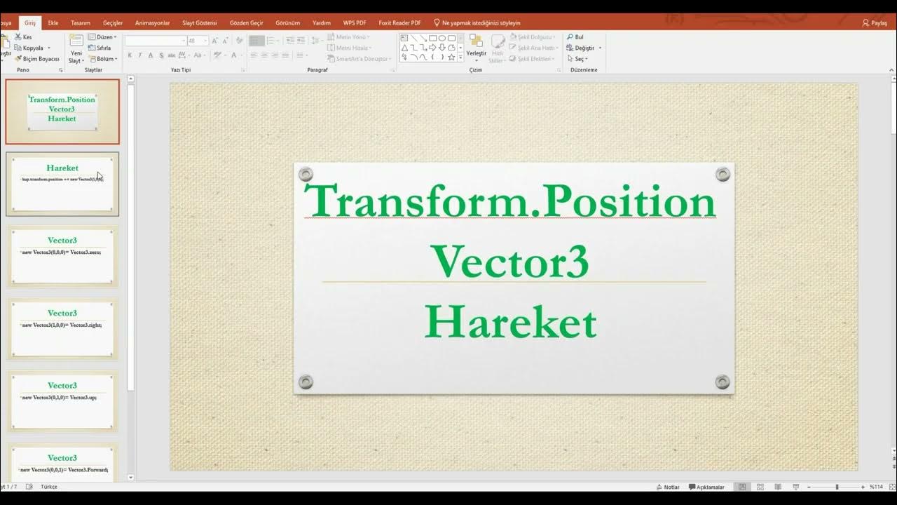 Unity e itimi hareket vector3 right up forward zero youtube