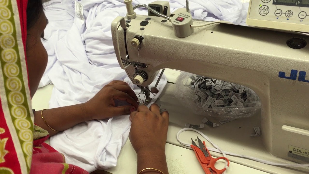 main label attach by Single Needle Lock Stitch Machine YouTube