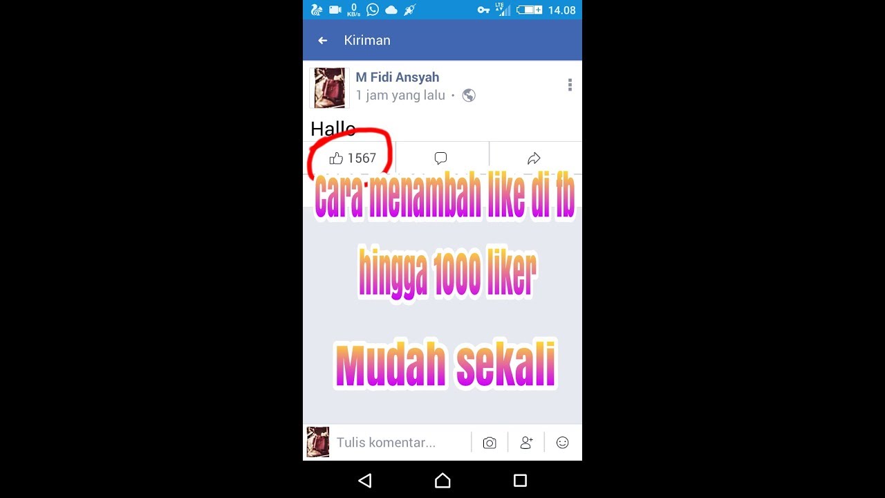 Cara tambah like fb hingga 1000 liker di android YouTube