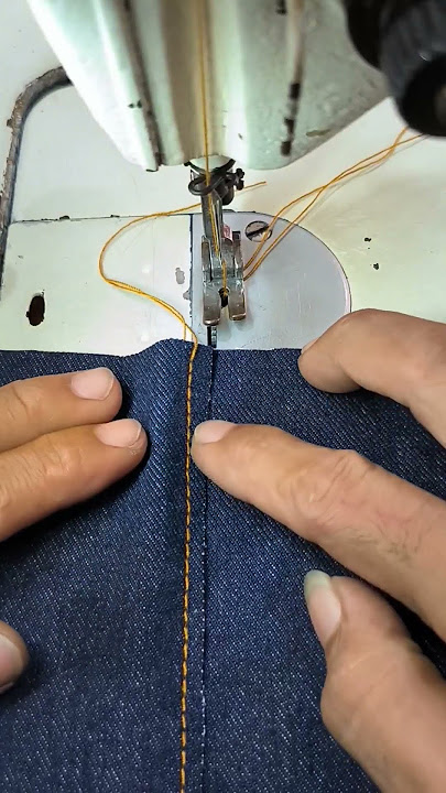 cara menjahit stik celana jeans