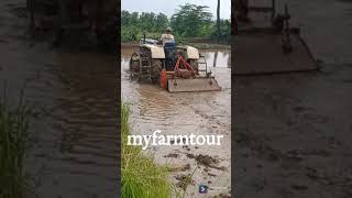 paddy puddling with tractor rotavator- vari polam dammu