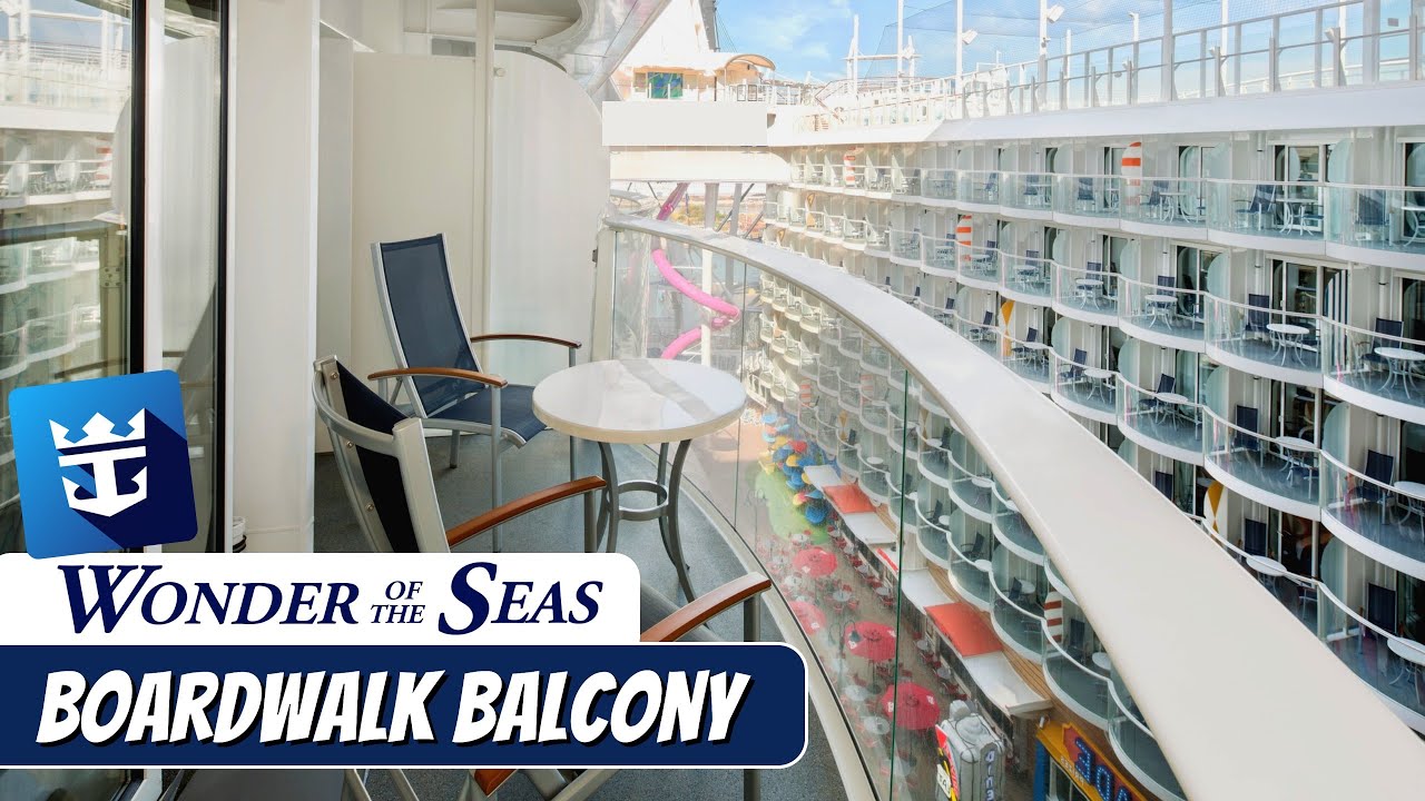 Wonder of the Seas | Boardwalk View Balcony Stateroom Walkthrough Tour ...