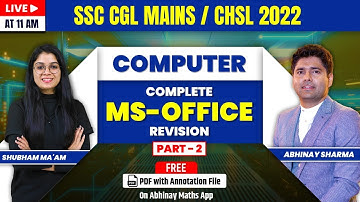 Complete MS-OFFICE Revision | Part-2 | Computer  | SSC CGL Mains | CHSL 2022  | By Shubham ma