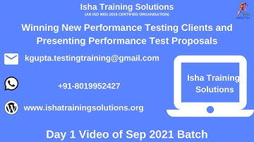 Winning New Performance Testing Clients and Presenting Performance Test Proposals Day 1 Video.