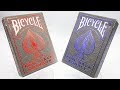 Bicycle Foil Back Crimson Red & Cobalt Blue Playing Cards
