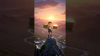 consistent cartoon adventurer character in a cinem 3