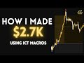 How I Made $2,700 in One Trade Using ICT Macros