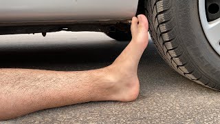 Crushing Crunchy & Soft Things by Car! - EXPERIMENT- CAR VS PLASTIC FOOT