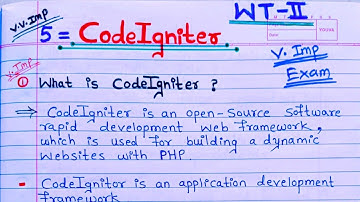 tybsc web tech-ii 5th chapter codeIgniter /imp 🤫 🔥🤯 all questions & answers/university exam 2023