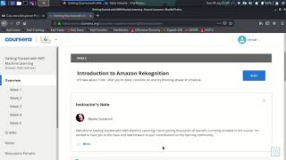 GETTING STARTED WITH AWS MACHINE LEARNING  COURSERA ALL WEEK SOLUTIONS