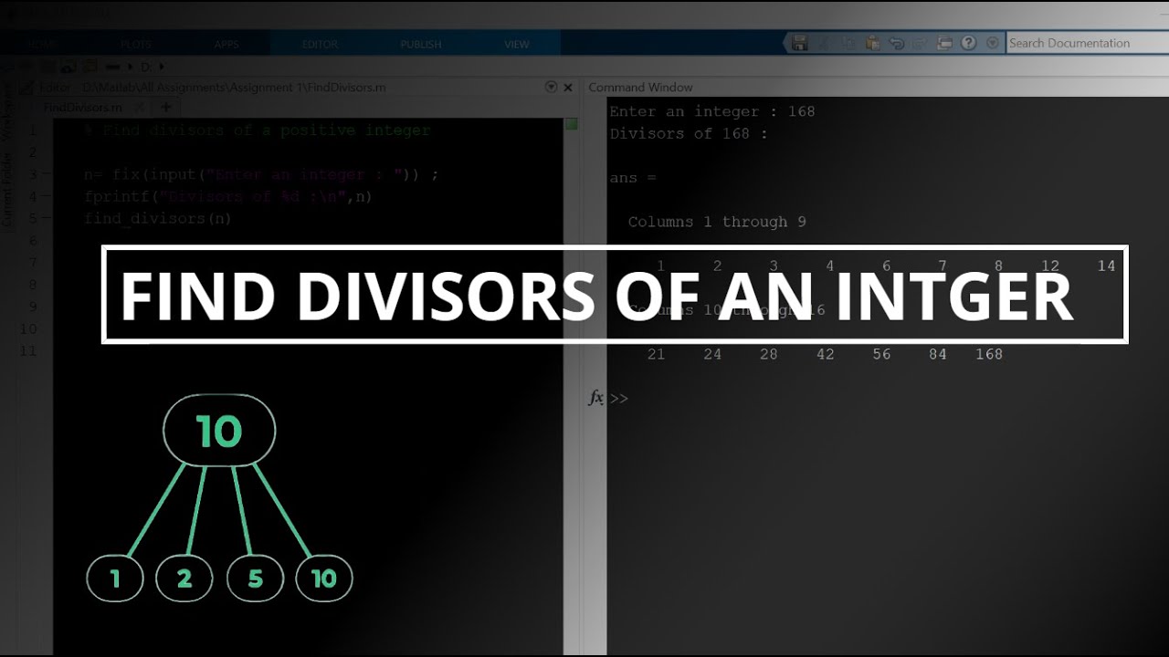 MATLAB │ Find Divisors of a positive integer - YouTube