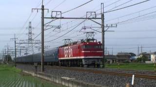 東北本線 黒磯訓練 試9502レ EF81-95+24系 ワシクリにて