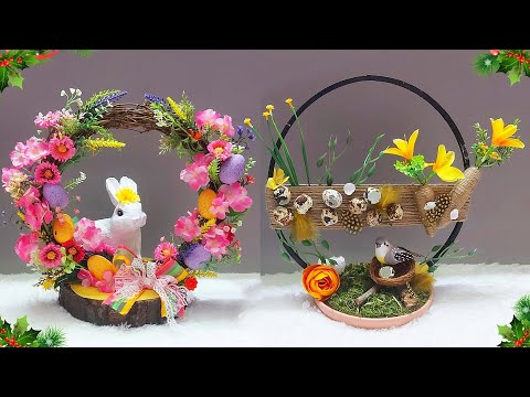 DIY 2 Easter Centerpiece idea with simple materials 