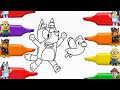 Bluey Easy Drawing | Step by Step Cartoon Tutorial