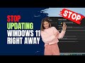 Stop updating windows 11 right away