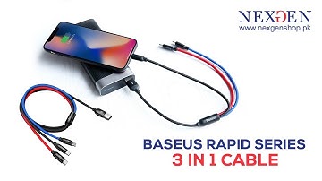 Baseus rapid series 3 in 1 cable || Baseus Rapid 3-1 Charging Cable