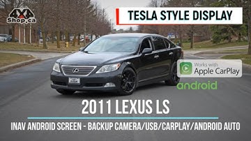INAV Tesla Style Android 10 screen 2011 Lexus LS Navigation backup camera Apple CarPlay Android Auto