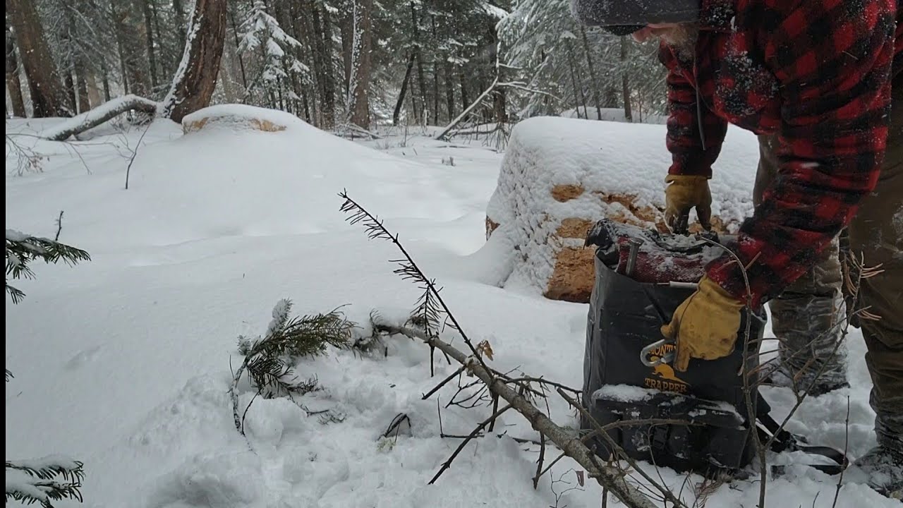 Wolf Trapping how I set a snow set