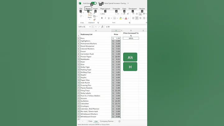 How to use Microsoft Excel to Calculate Price Increases