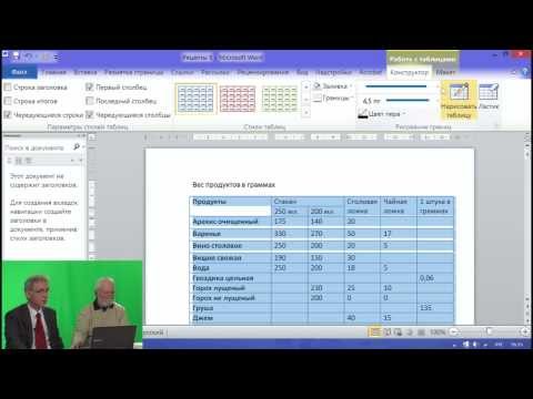 Занятие 5. Работа с таблицами в текстовых документах Microsoft Word 2010