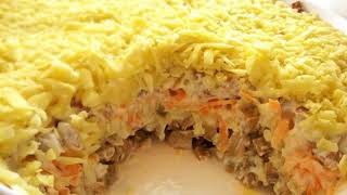 Салат ,, Белые ночи " , сытный , вкусный, всеми любимый) Салат ,, Белые ночи " , сытный , вкусный, всеми любимый)