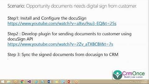 How to Sync the Signed documents from DocuSign System to Dynamics 365 CRM