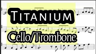 Titanium I Cello or Trombone Sheet Music Backing Track Play Along Partitura Resimi