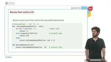 Recursion in Python: searching through a list | 22/34 | UPV