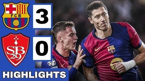 Barcelona vs Brest (3-0) Extended HIGHLIGHTS  UEFA Champions League