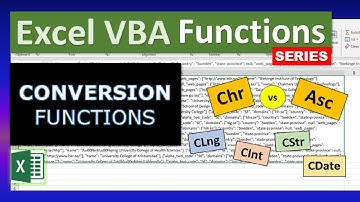 Excel VBA Functions: Conversion Functions