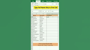 #shorts #excel Flash Fill- Full Name- Excel Tips & Tricks | Data Analyst in Excel | Advance Excel