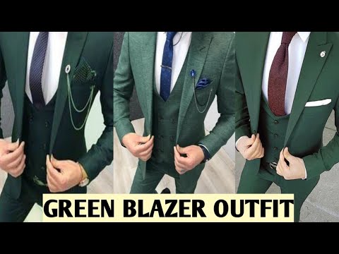 Green blazer outfit 3 Piece Formal Fashion Wedding Groom Wear Slim - YouTube