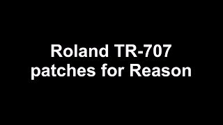 Tr-707 Patches For Reason