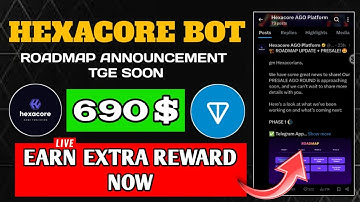HexaCore Free Telegram Mining। HexaCore Token RoadMap। HexaCore Coin TGE Soon